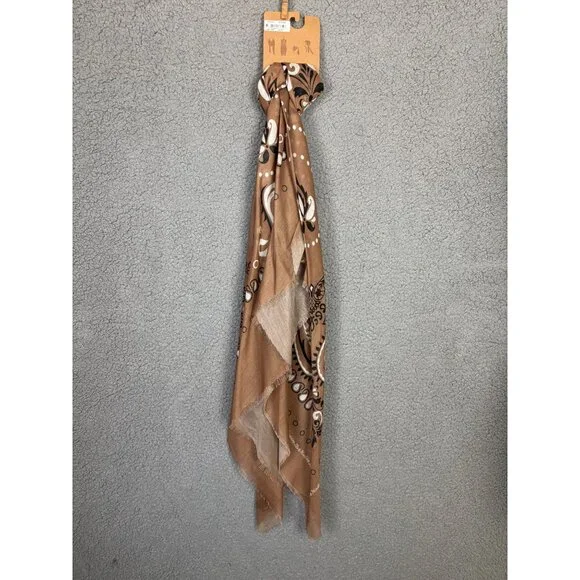 Steve Madden Women's Oversized Multifunctional Paisley Scarf Brown One Size NWTs - Picture 2 of 7